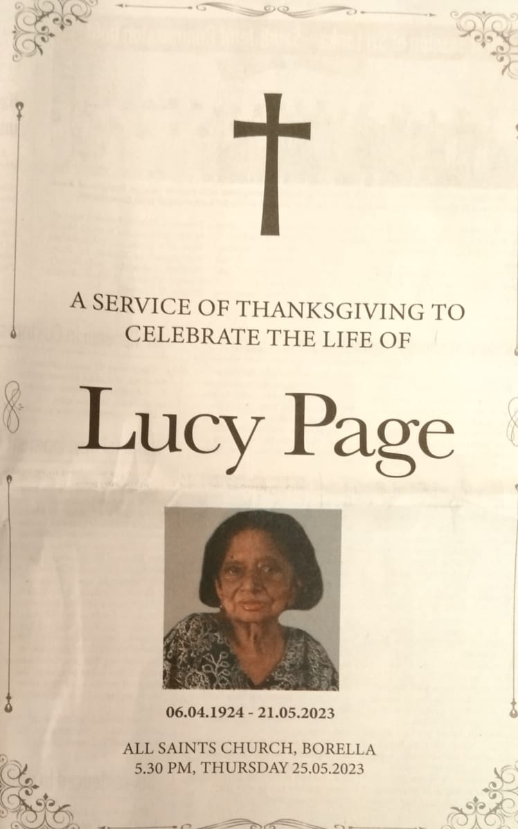 Late Lucy Page (April 1924 – May 2023)